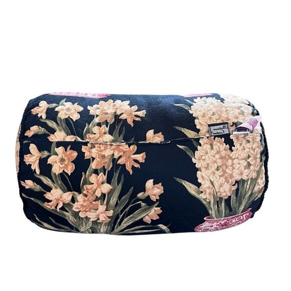 Vintage Chinoiserie Floral Neckroll Throw Pillow - Picture 4 of 7